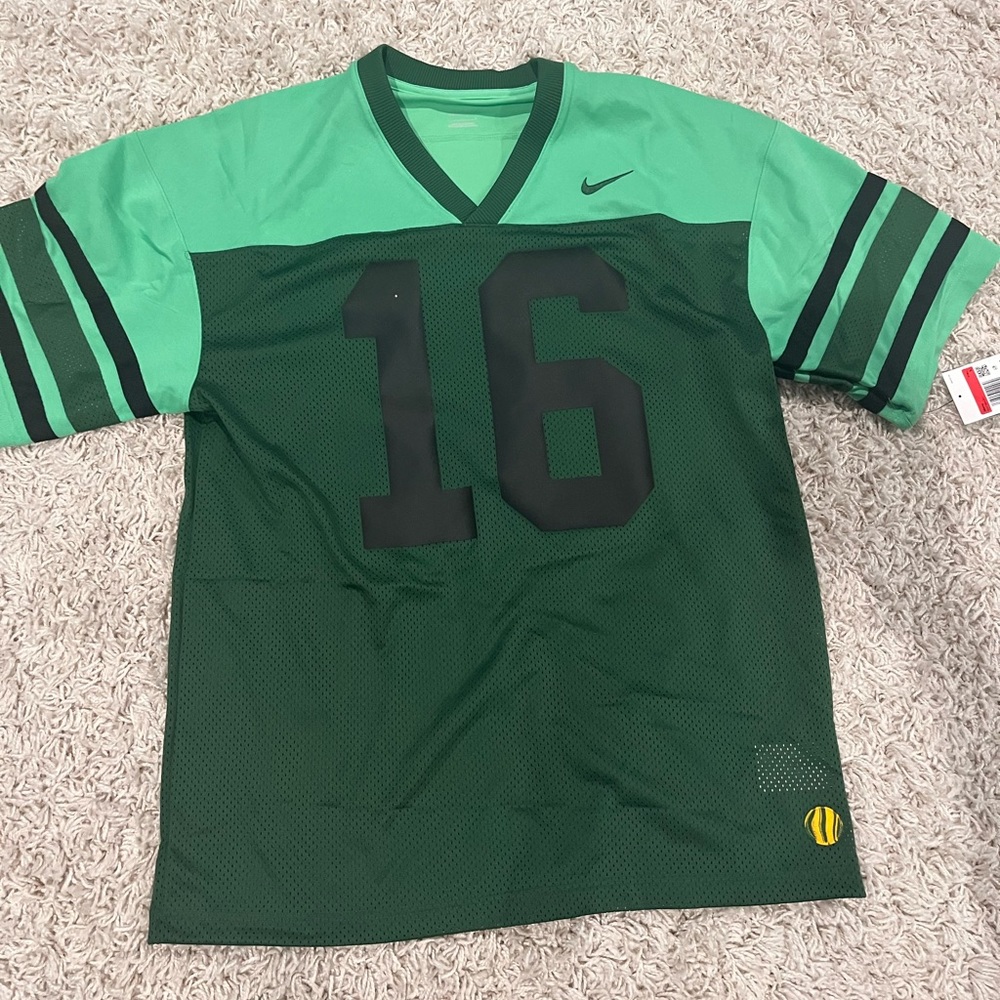 Nike Dri-Fit Green Plain Football Jersey #16